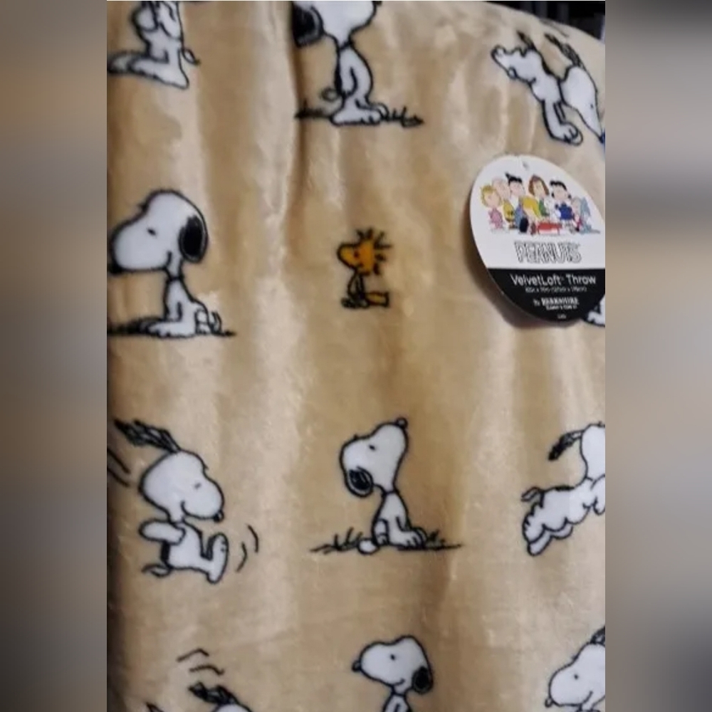 Peanuts Snoopy Berkshire Velvet Soft Throw Blanket 50"x70" SNOOPY WOODSTOCK